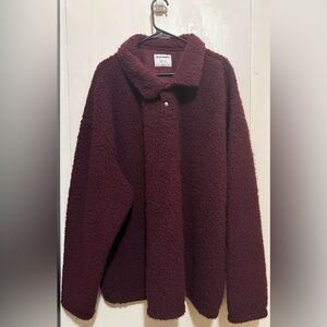 Old Navy Deep Burgundy Sherpa Polo